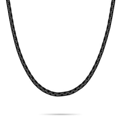 Kette ohne Anhänger S.OLIVER, schwarz, Halsketten, Herren, Edelstahl, L: 55 B: 4mm, B:4mm