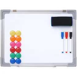 Mendler Whiteboard HWC-C84, Magnettafel Memoboard Pinnwand, inkl. Zubehör ~ 40x30cm