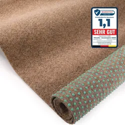 Rasenteppich GREEN | Beige | 1,33m x 21,50m | Meterware Outdoor-Bodenbelag mit Noppen | wetterfest