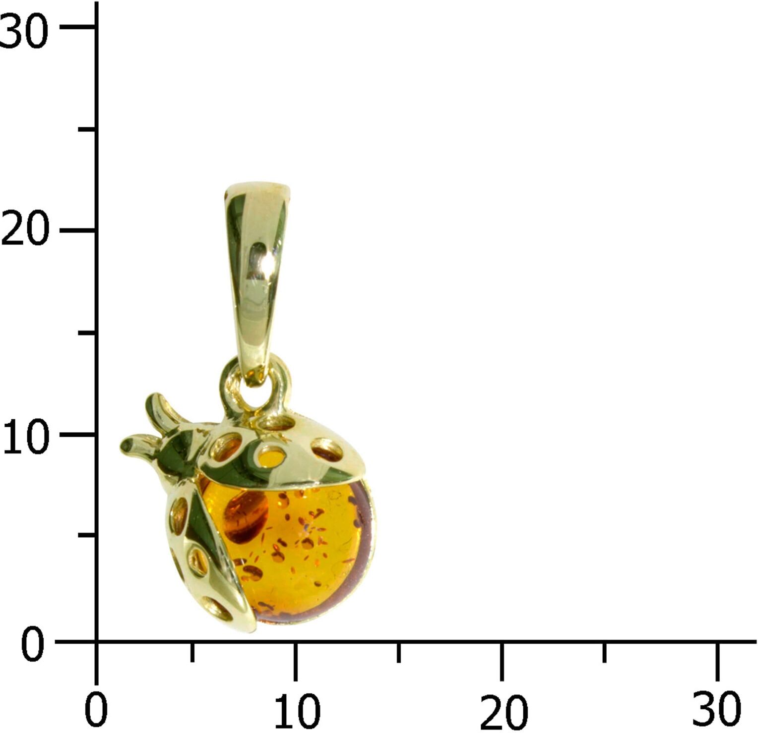 Kettenanhänger OSTSEE-SCHMUCK "Ostsee-Schmuck Anhänger Marienkäfer Anhänger Marienkäfer", gelb (weiß, neutral), Schmuckanhänger, Damen, 21 x 12mm, Gelbgold 333, 1,6 g, Kettenanhänger