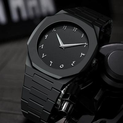Uplift Picks TOMI Minimalist Mens Quartz Watch Simple Style Casual Wristwatch white Characters