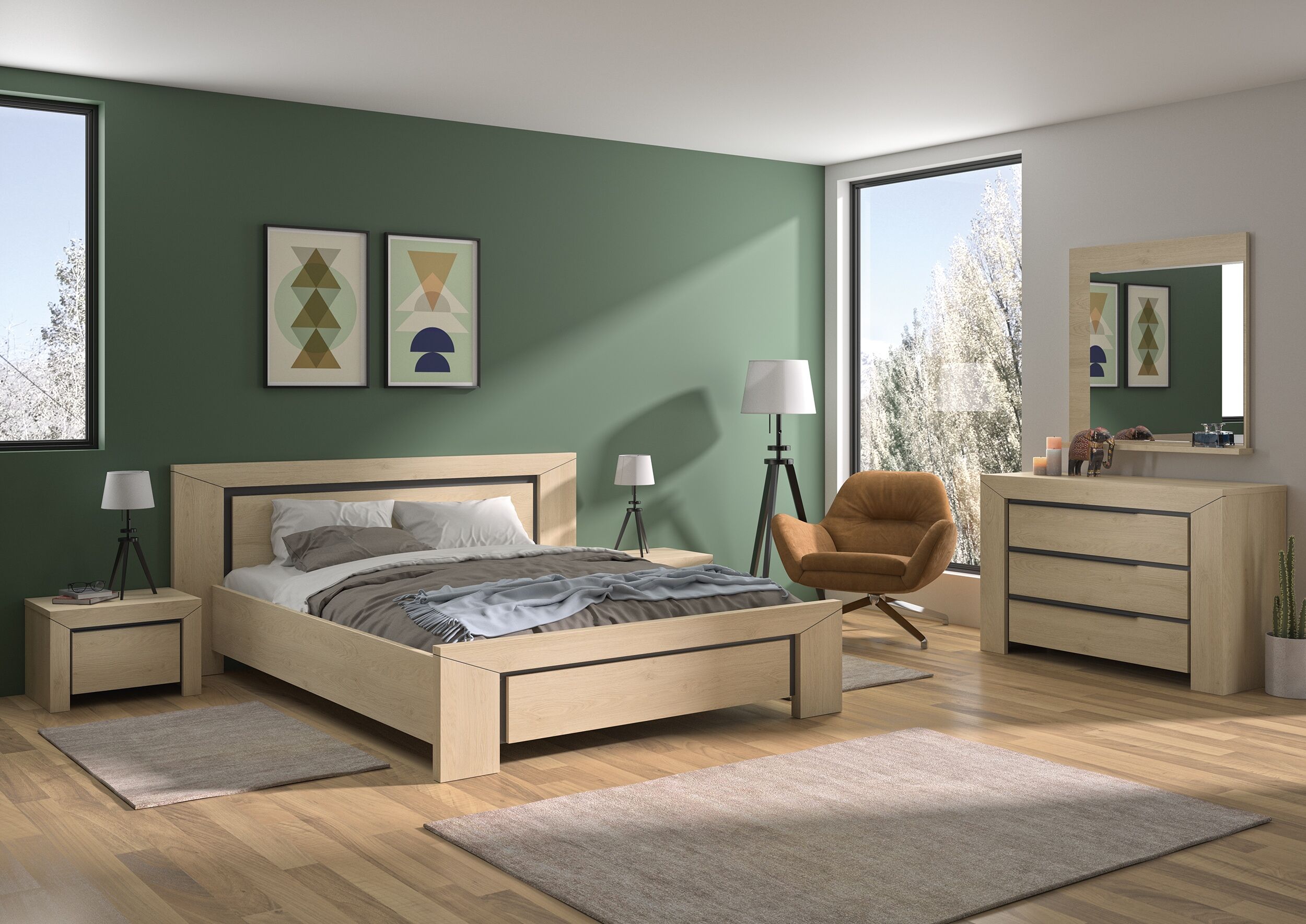 Jugendbett GAMI "Brugge", braun (kastanie natur, kastanie natur, kastanie natur), B:177cm H:88cm L:210cm, Betten, Jugendbett, In 2 Farben erhältlich kastanie natur, kastanie natur, kastanie natur Liegefläche Länge B: 200cm x 140cm, Höhe Bett: 88cm Höhe Be