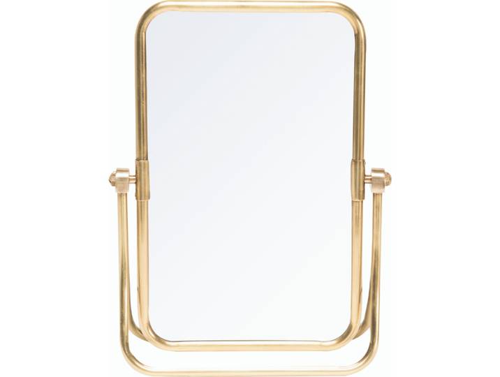 Eleganter stehender Tischspiegel aus Messing und Glas, Gold, 35x46x13 cm