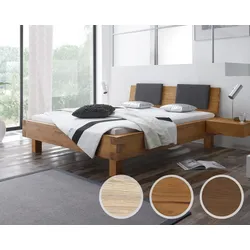 Hasena Oak-Line Wild Massivholzbett Pilatus Ivio/Sion 200x200 cm natur