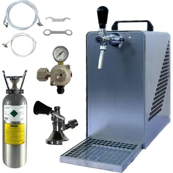 Bierkühler BieTal® Bierzapfanlage 30 L/h KOMPLETTSET - KEG Typ M - 2 Kg CO2