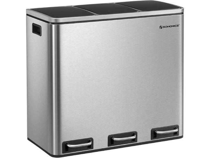 Mülleimer Küche Mülltrennsystem 3 Fächer Silber