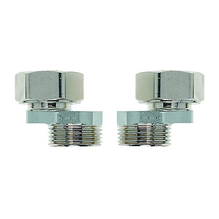 Heimeier S-Anschluss 1354-22.362 Set 2, Achsabstand 34/50-65/55, Messing vernickelt