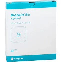 Biatain Ibu Schaumverband 10x10cm Sanft Haftend 5 ST