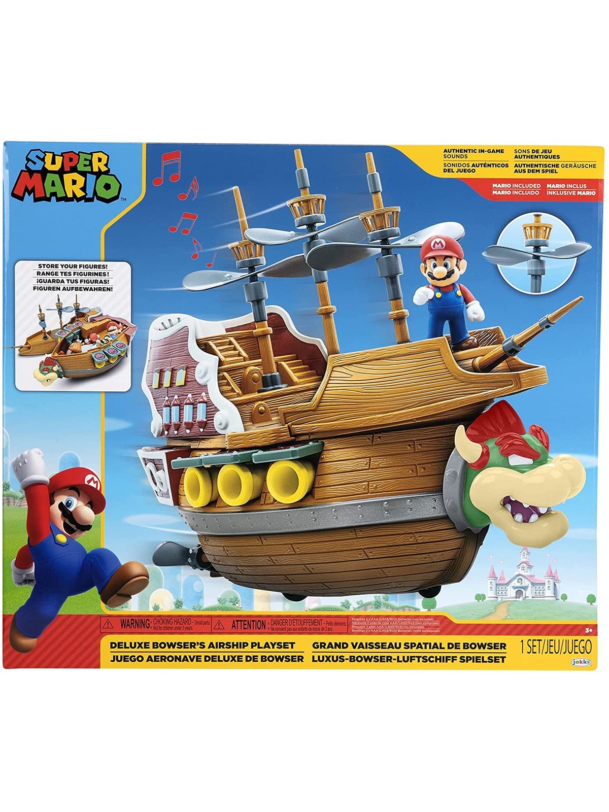 Jakks Super Mario 2.5 Inch Deluxe Bowser's Ship Playset