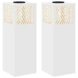 vidaXL Solar LED Weg Licht 2 pcs Weiß Kalt gewalzter Stahl