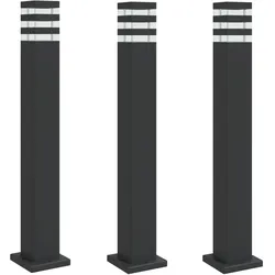 Helloshop26 - Stehleuchten für den Außenbereich 3 Stück 80 cm schwarzes Aluminium 02_0042554