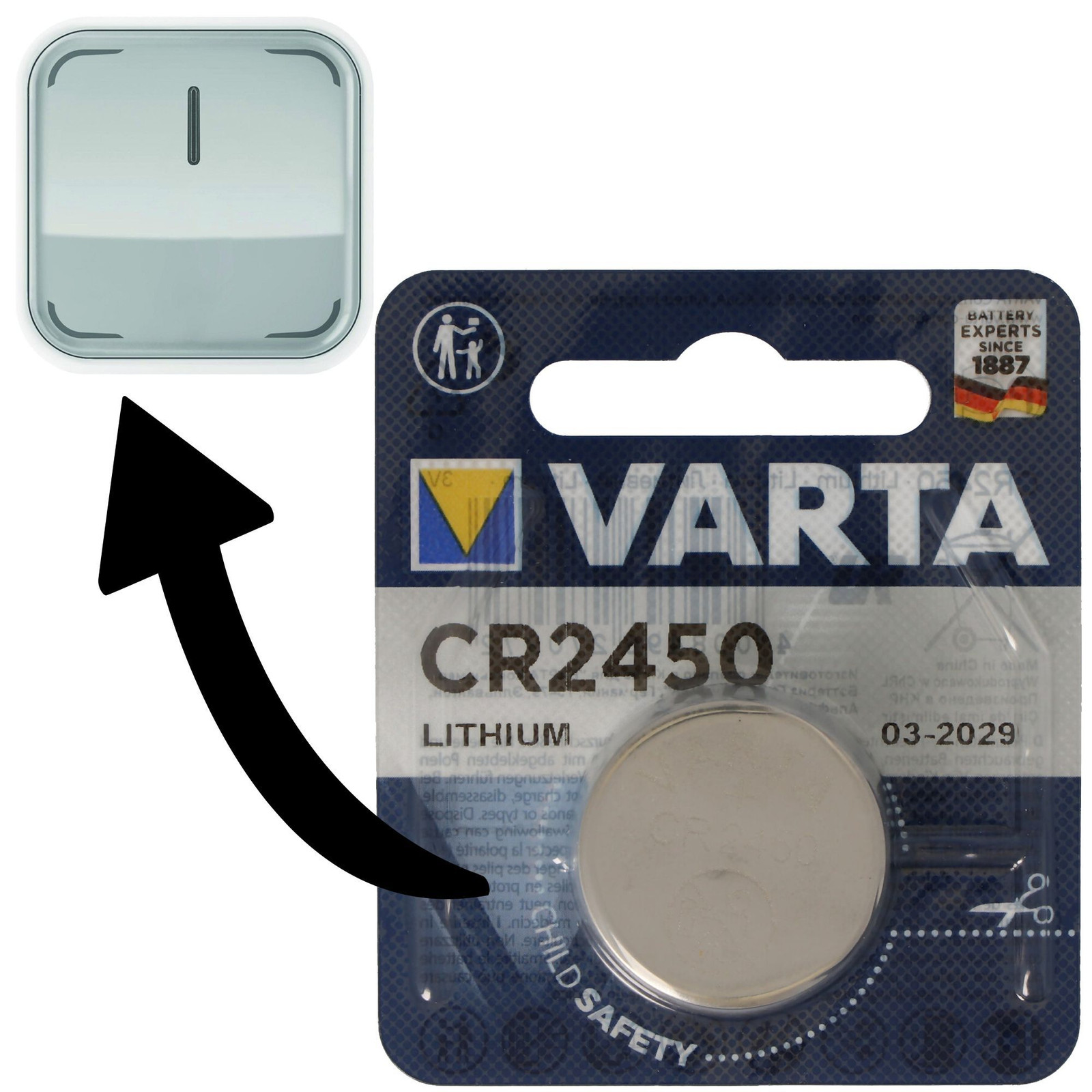 Varta CR2450 Lithium batterij voor Ledvance SMART + Switch en Osram SMART + Switch