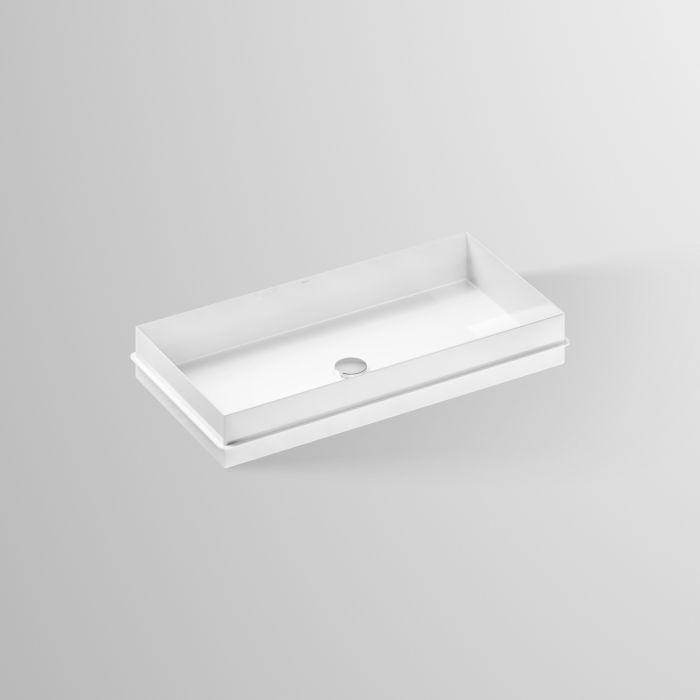 Alape EB ME750 Einbauwaschtisch 2227503000 75x37,5cm, weiß, ohne Hahnloch, Überlauf