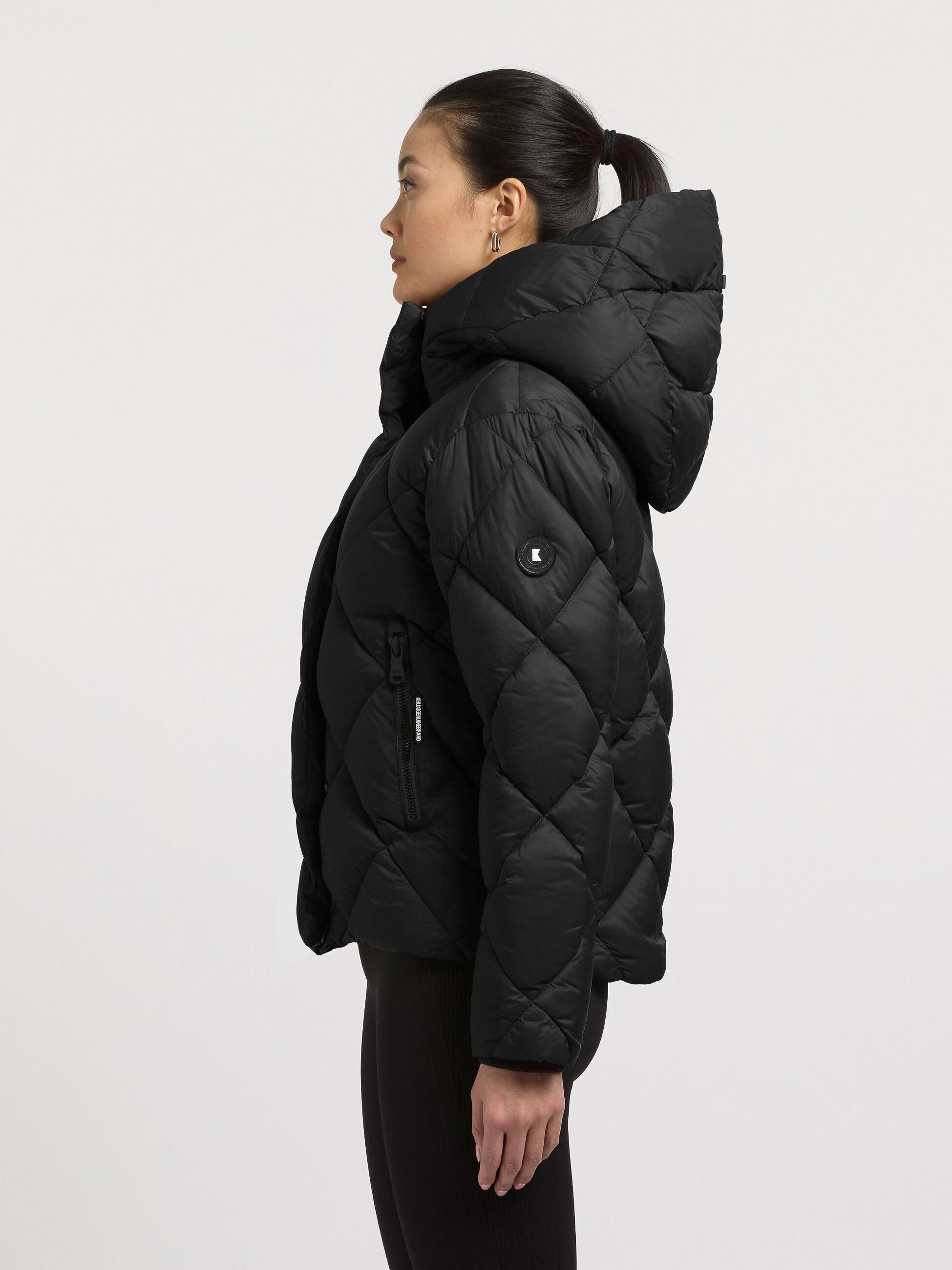 Steppjacke KHUJO "Steppjacke Lilian", Damen, Gr. L, schwarz, Obermaterial: 100% Nylon NY.  Obermaterial: Futter: 100% Nylon NY. 100% Polyester PES., gerade hüftbedeckend, hoch geschlossener Ausschnitt, eng Rippstrickbündchen, Jacken Steppjacke, Damen Wint