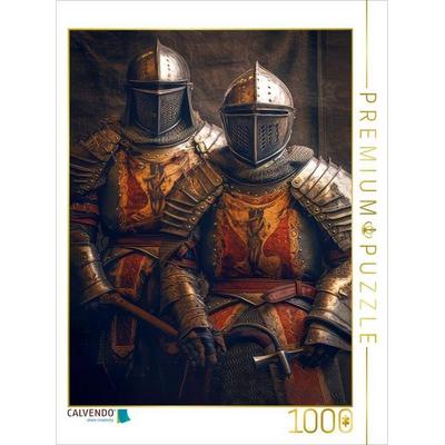 CALVENDO Puzzle Das Mittelalter mit Drachen, Rittern und Burgen | 1000 Teile Lege-Größe 64x48cm Foto-Puzzle für glückliche Stunden