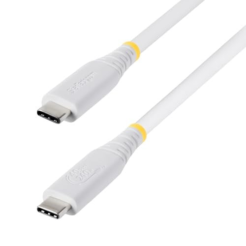 StarTech USB4 naar USB-C kabel, 40Gbps, 240W, 8K 60Hz en 4K 240Hz ondersteuning, Wit, 1 meter