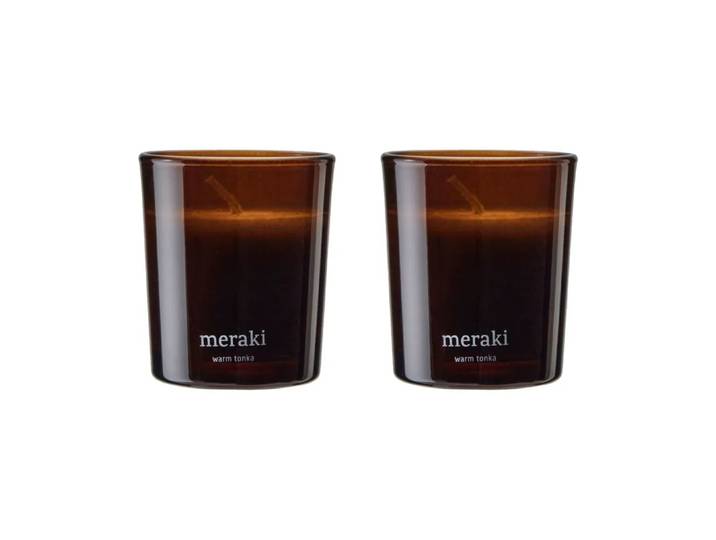 Meraki Bougie parfumée Meraki 12 heures lot de 2 Tonka chaud