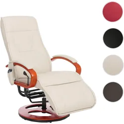 Relaxliege ARLES II Relaxsessel MIT Massage, Massagesessel ~ Leder, creme