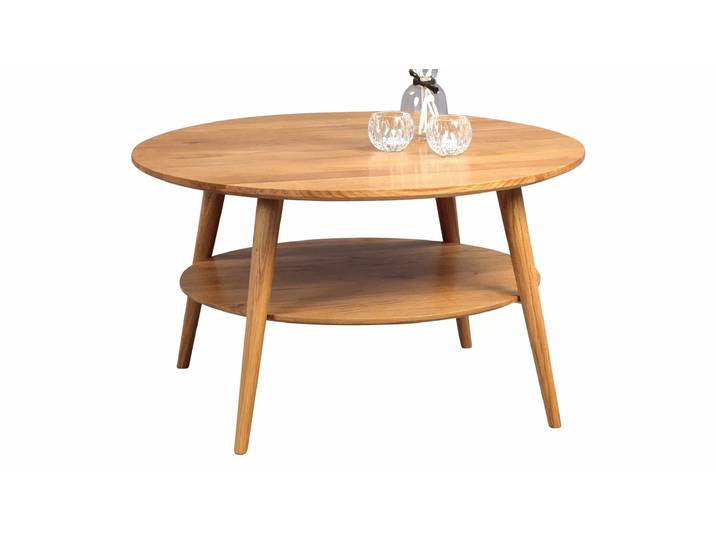 Couchtisch Wildeiche massiv geölt rund 80 x 80 cm - STELLA