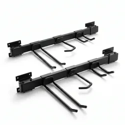 Wandhalterung für Werkzeuge und Fahrräder, 2 Schienen, 6 Haken