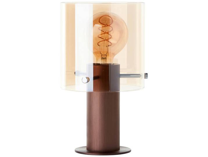 Brilliant Tischleuchte, Braun, Bernsteinfarben, Metall, Glas, rund, 26.3 cm, RoHS, Reach, CE, Schnurschalter, Lampen & Leuchten, Innenbeleuchtung, Tischlampen, Tischlampen