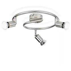 Philips 3er Limbali Deckenstrahler in Chrom matt mit 3 x GU10 Fassung IP20 - GU10 Leuchtmittel nicht enthalten