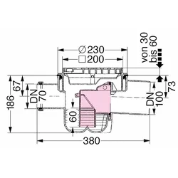 Kessel-Kellerablauf 29111 DN100, Rost 200x200 schwarz