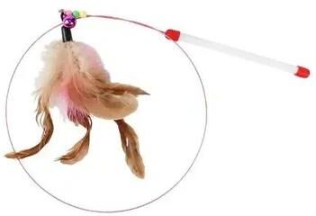 Inspired Living ExtendReach Carbon Fiber Feather Wand Telescopic Cat Wand Toy For Interactive Play c