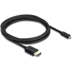 Delock Koaxiales High Speed HDMI Kabel HDMI Stecker zu Micro HDMI Stecker 8K 60 (3 m), Videokabel, Schwarz
