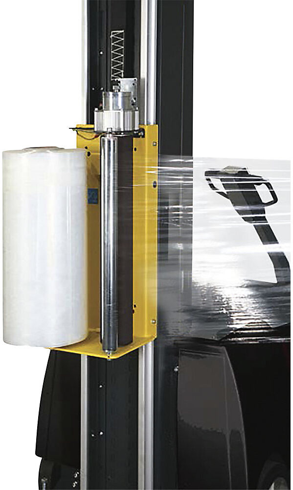 kaiserkraft Palettenwickler BeeWrap+, mobile Stretchmaschine, Palettenhöhe 2600 mm, elektromagnetische Bremse