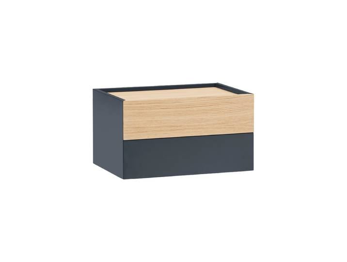 Design Nachttisch „Otto“, wandhängend Anthrazit / Eiche Teulat