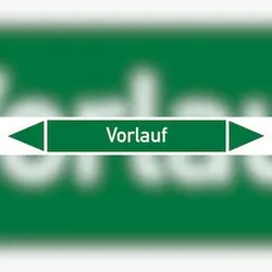 Rohrleitungskennzeichen Vorlauf - 187x26 mm Folie selbstklebend