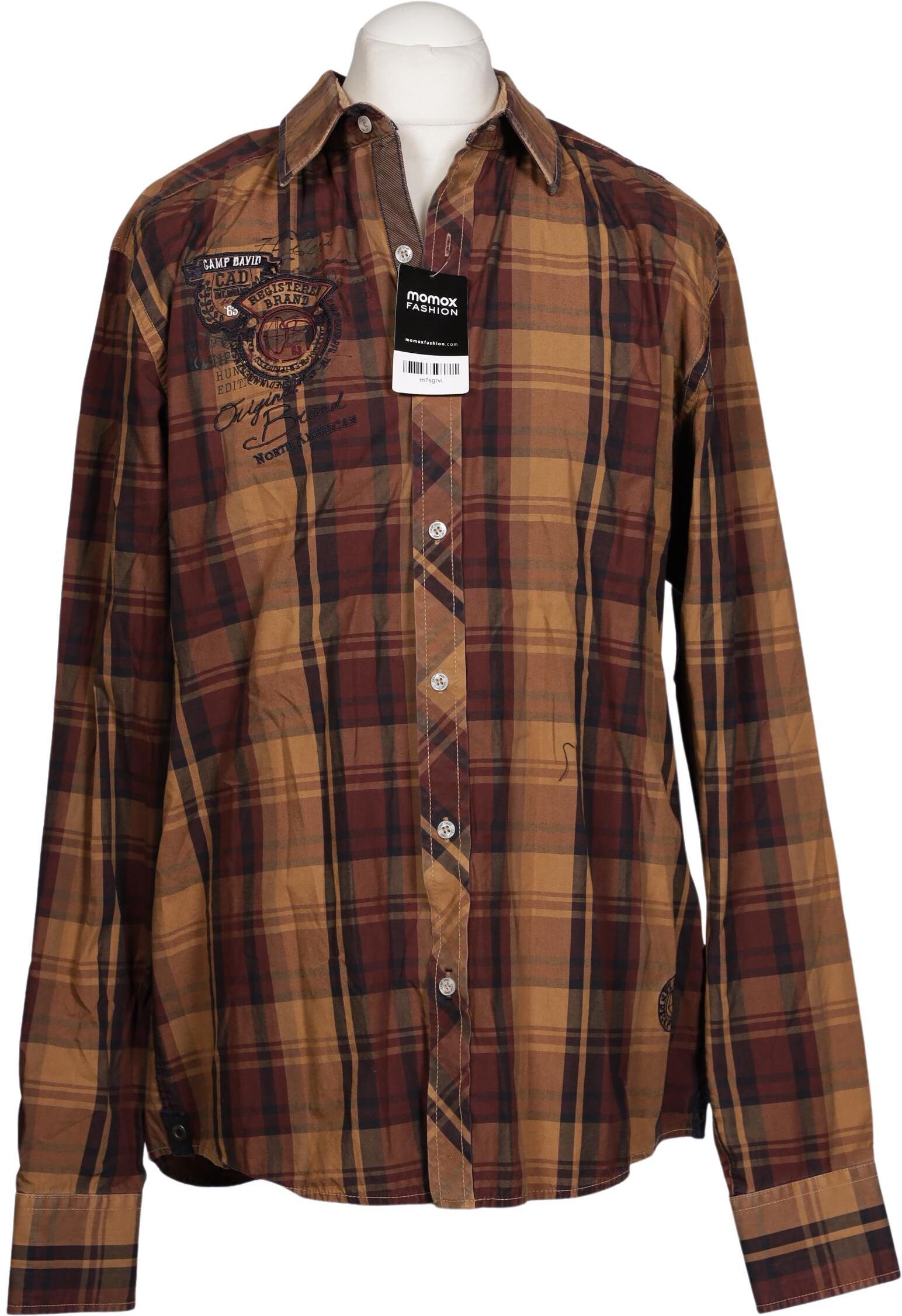 Camp David Herren Hemd, Braun, Gr. XL, Baumwolle - Second Hand