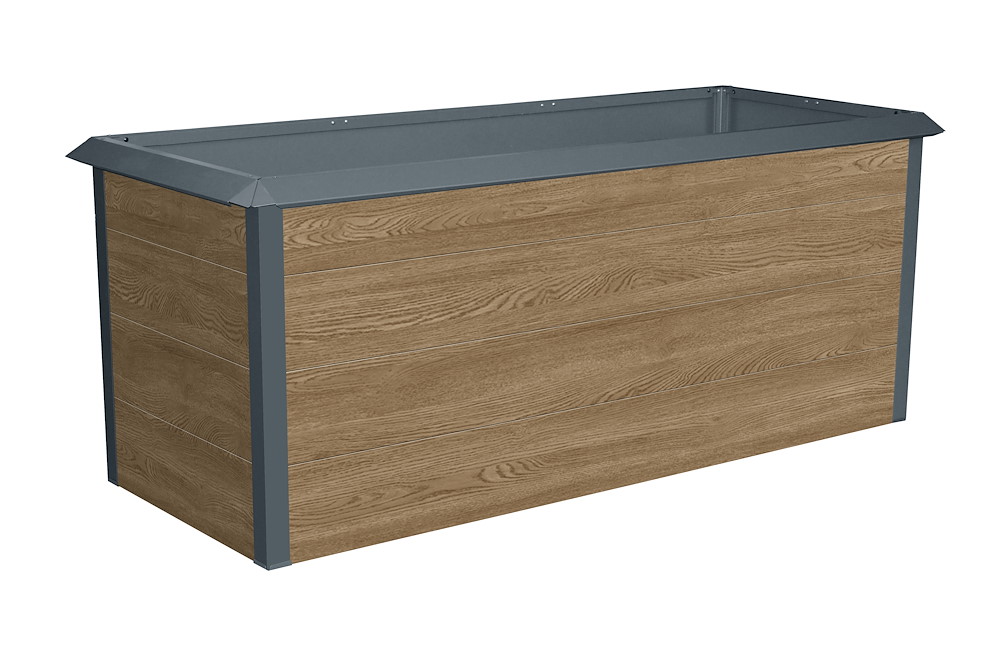 JUNGELMAR Hochbeet Metall Holzoptik, 192x82x76cm 16979796