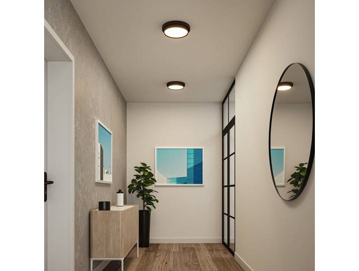 Malik LED Deckenleuchte 3-step Dim. Matt Schwarz - Paulmann - Wohnzimmer - Modern - Kunststoff - Bündig