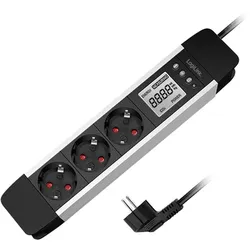 LogiLink 3-fach Steckdosenleiste mit LCD-Display für Energieverbrauch & CO2-Emission
