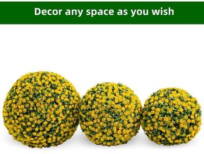 YUN Set of 2 UV-Resistant Artificial Boxwood Topiary Balls