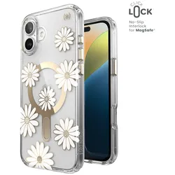 Hülle Speck Presidio Lux ClickLock & MagSafe für iPhone 16 Plus (slunečné sedmikrásky / transparent / gold)