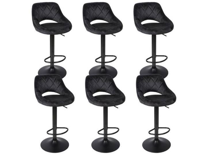 Tabouret de bar Viyiduo - Lot de 6 - Noir - Hauteur 75cm