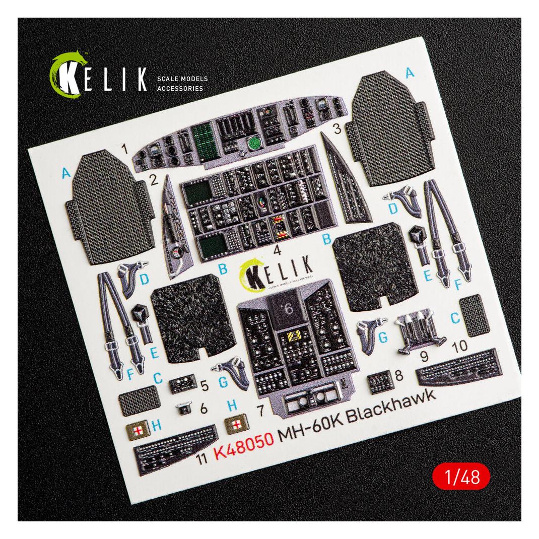 Kelik MH-60K Black Hawk interior 3D decals for Italeri kit 2666 (K48050)