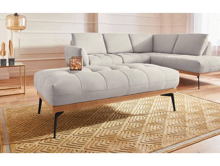 Hocker EXXPO - SOFA FASHION Palic, moderner Polsterhocker mit tollen Verarbeitungsdetails , beige (papyrus), B:139cm H:47cm T:71cm, Hocker, Hocker