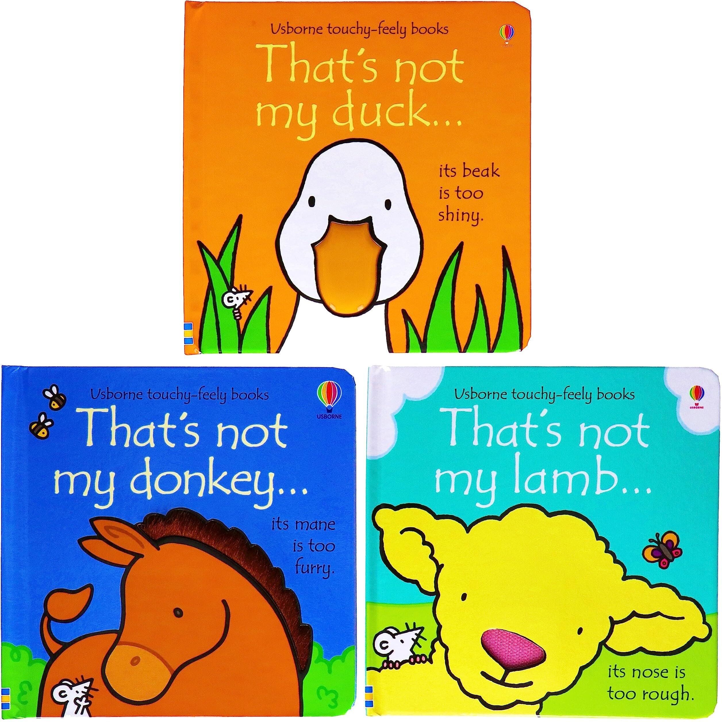 Usborne That’s Not My Farm Animals 3 Books Collection Box Set – Lamb, Duck & Donkey   Touchy-Feely Baby Board Books by Fiona Watt & Rachel Wells
