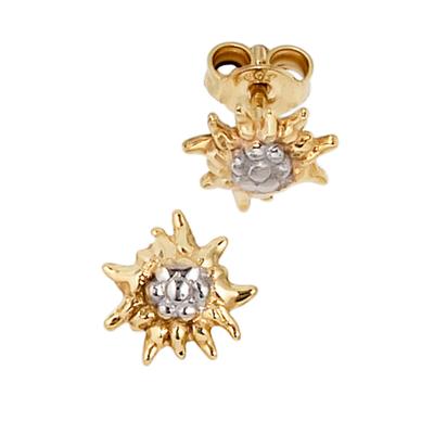 Paar Ohrstecker JOBO "Edelweiß-Ohrringe", gold (gelbgold 333), Ohrringe, Damen, 8mm, Gelbgold 333, 333 Gold bicolor