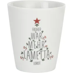 Krasilnikoff Happy Mug Becher Früher war mehr Lametta, Ø 8.8, Höhe 10 cm