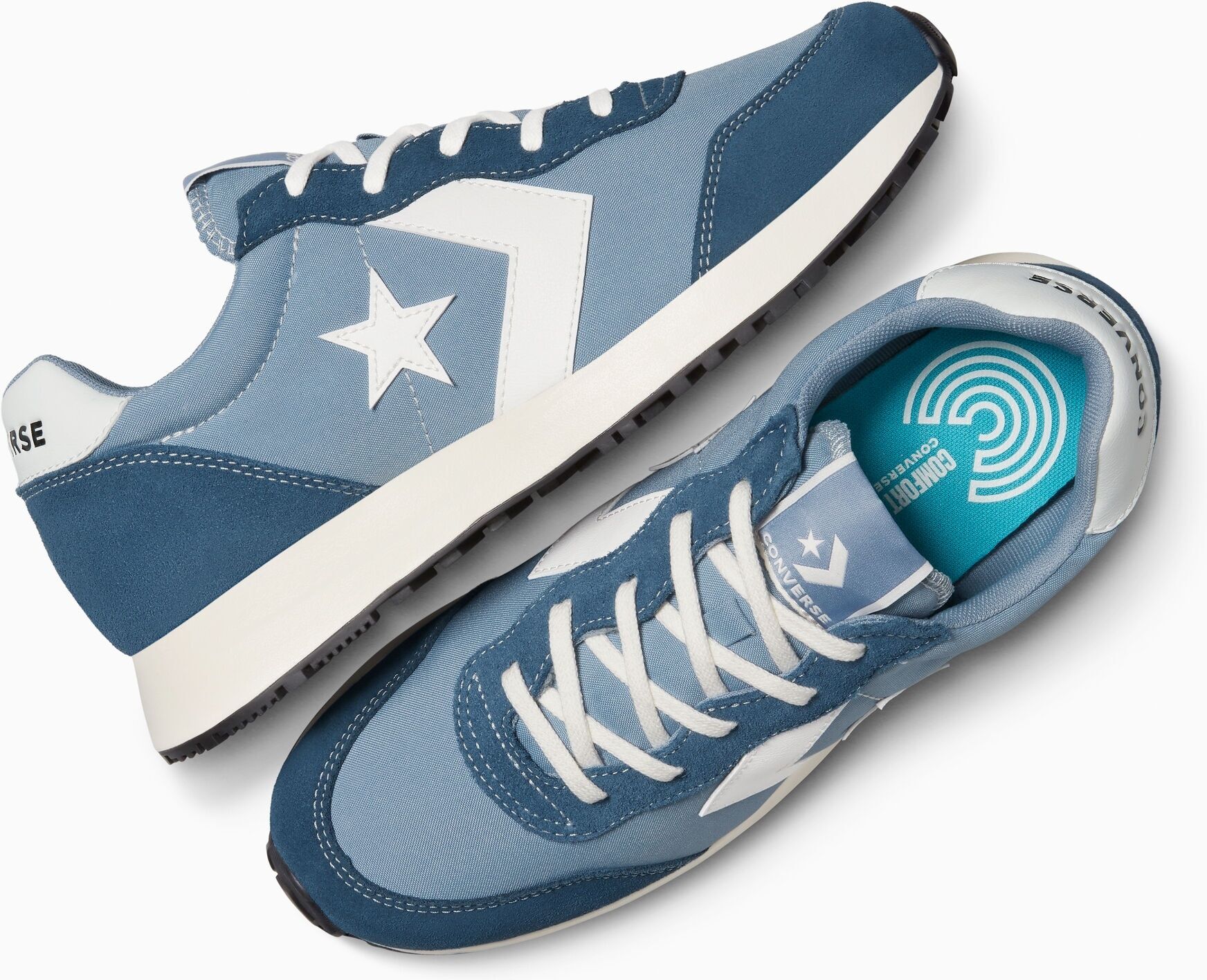 Sneaker CONVERSE "CONVERSE OMEGA TRAINER", Damen, Gr. 37, blau (yeti blau, slacker blau), Leder, Schuhe Sneaker yeti blau, slacker blau 37