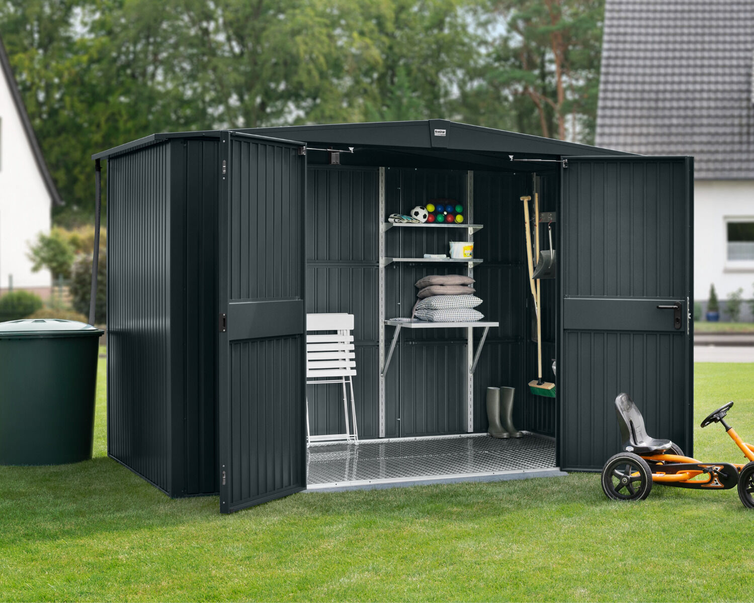 Hörmann EcoStar Gerätehaus Modell TREND mit Satteldach