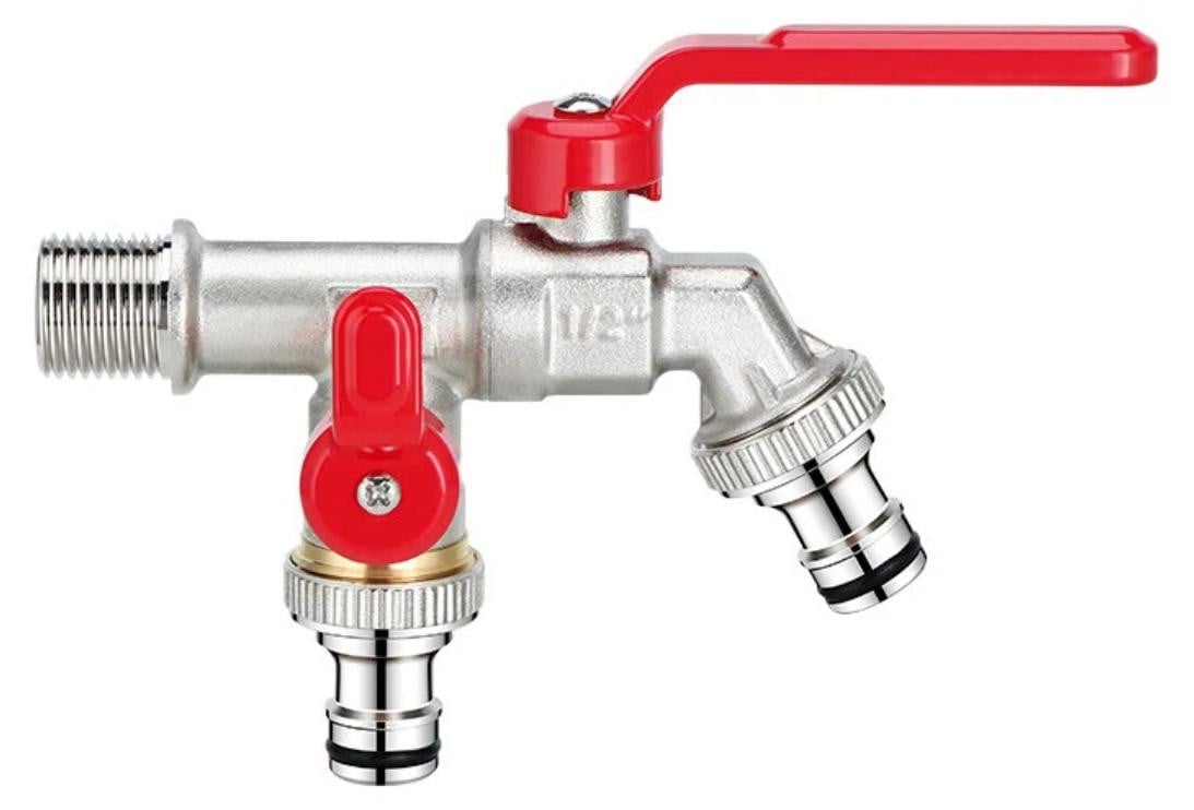INF Vorstbestendige waterkraan met dubbele uitlaat