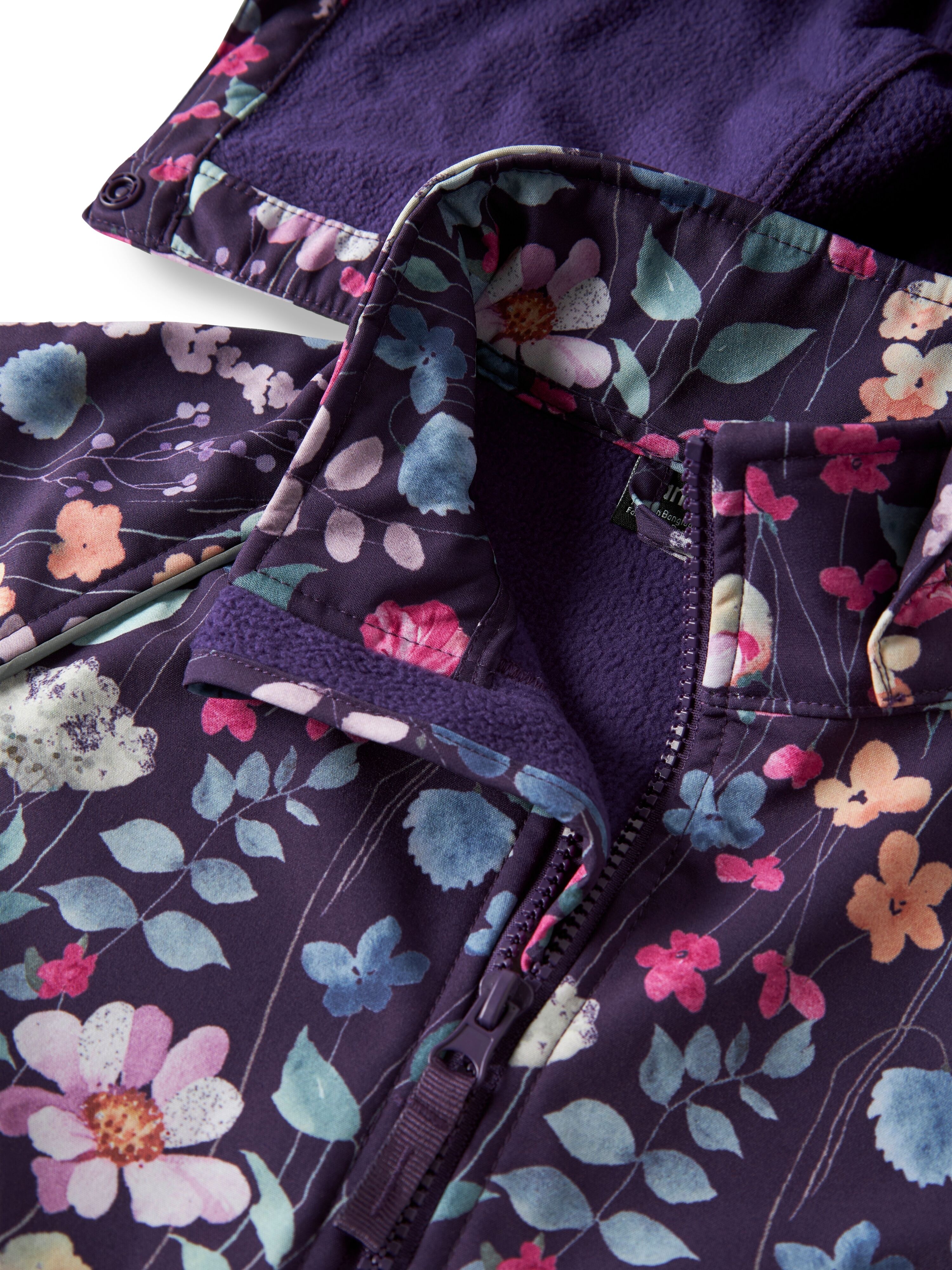 Softshelloverall NAME IT "NMFALFA08 SOFTSHELL SUIT AOP 1FO NOOS", Mädchen, Gr. 98, N-Gr, bunt (crown jewel aop:botanical meadow), Softshell, Obermaterial: 94% Polyester, 6% Elasthan, bedruckt, elastischer Bund, Overalls Softshelloverall, mit verstellbarer