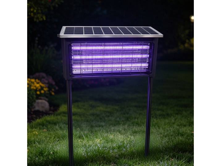 Lampe anti-moustiques solaire JOYINLED 395nm avec grille en carbone, étanche IPX5, rechargeable USB/solaire pour jardin, patio, extérieur