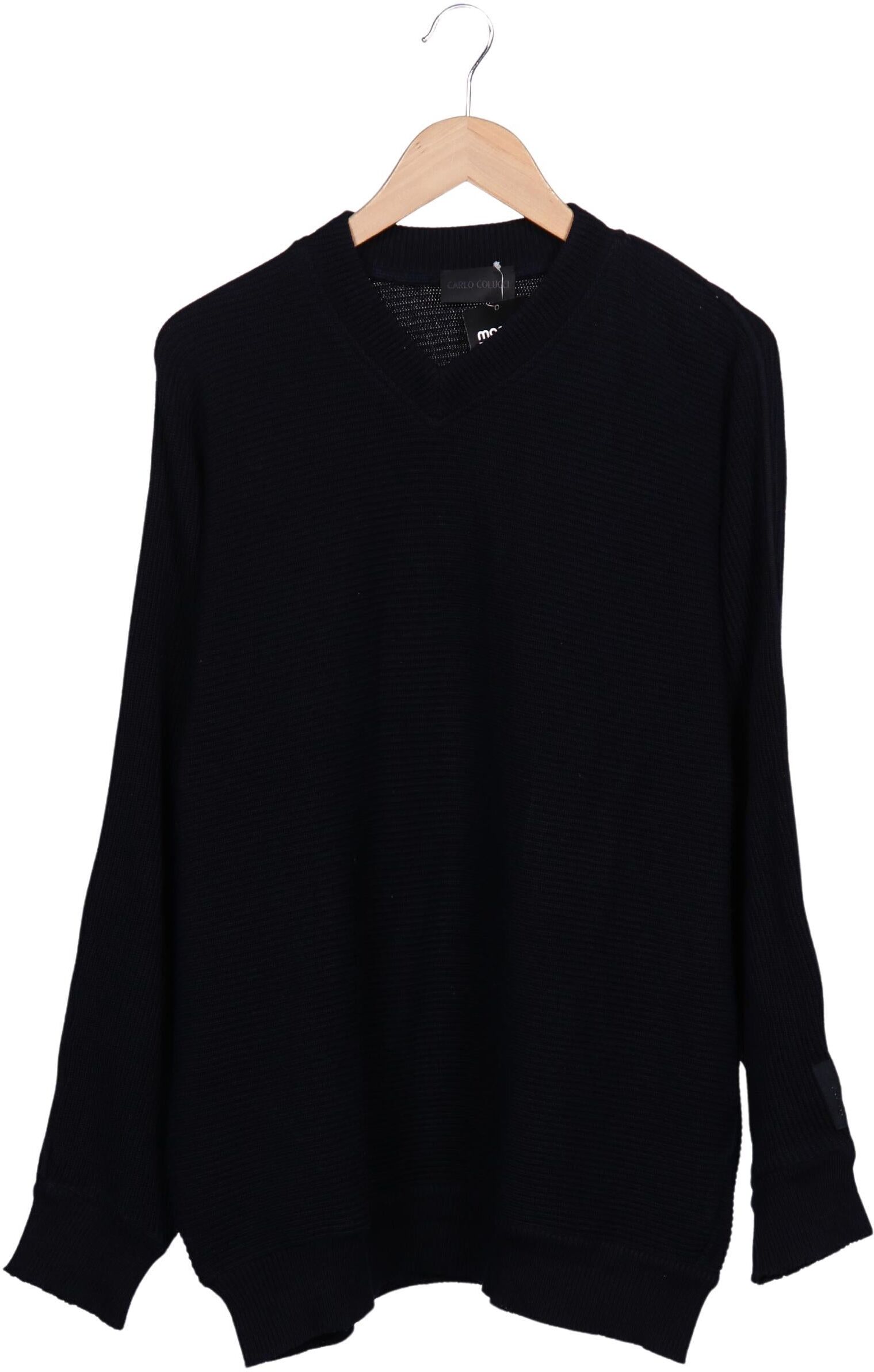 Carlo Colucci Damen Pullover, Marineblau, Gr. EU 56, Synthetik / Baumwolle - Second Hand
